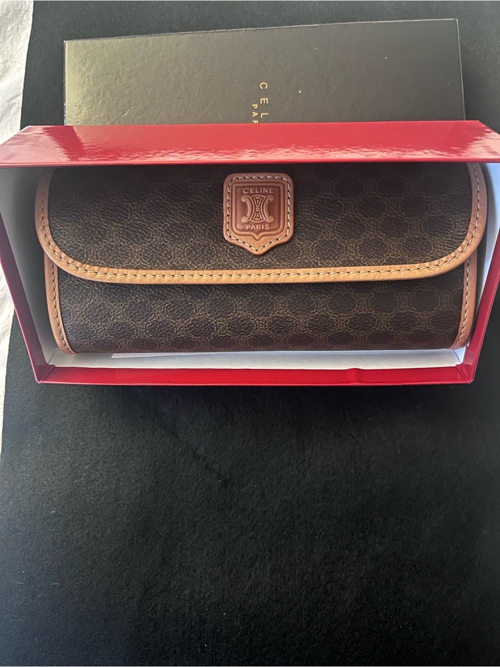 Celine Triomphe Canvas Trousse - Clutch - With Box